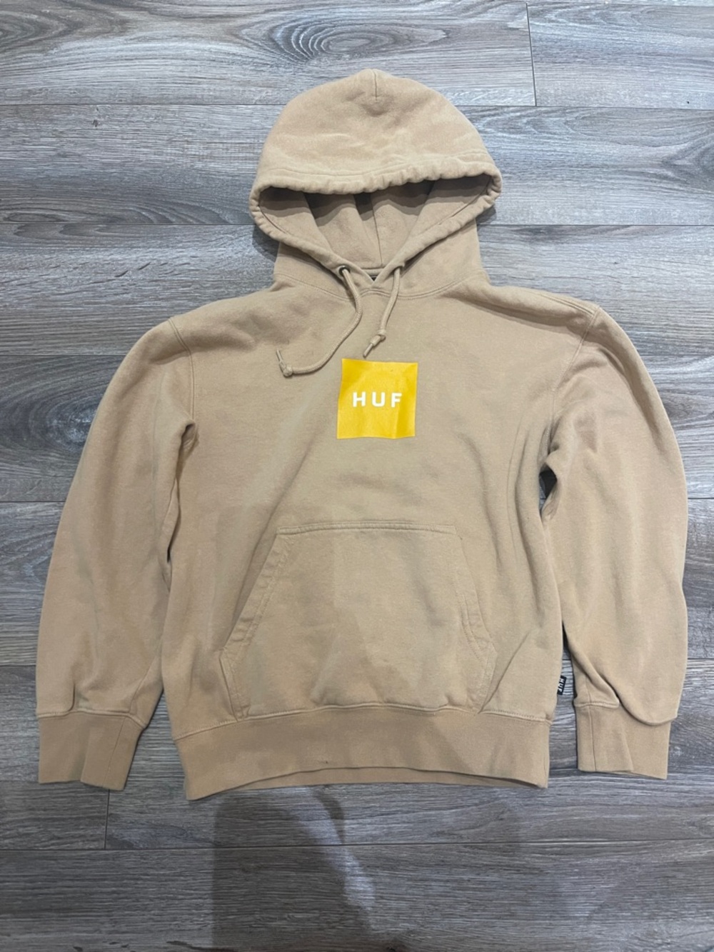 $10 w/ min $20 spend HUF Youth Medium Tan Logo Hoodie Streetwear